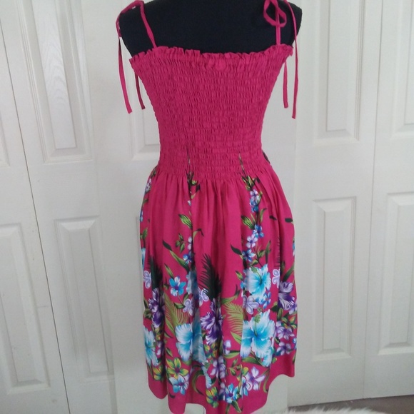 Hula Hula Fuchsia Smocked Top Dress - Picture 2 of 4